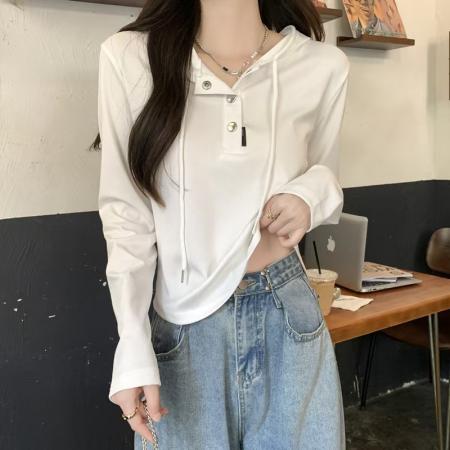 FA55685# 秋冬季新款女装独特别致时尚个性连帽套头打底衫上衣 服裝批發女裝批發服飾貨源