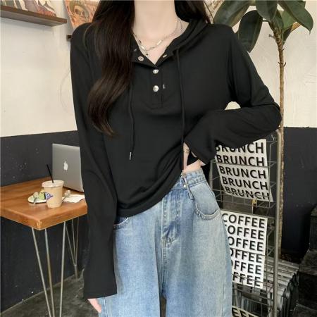 FA55685# 秋冬季新款女装独特别致时尚个性连帽套头打底衫上衣 服裝批發女裝批發服飾貨源