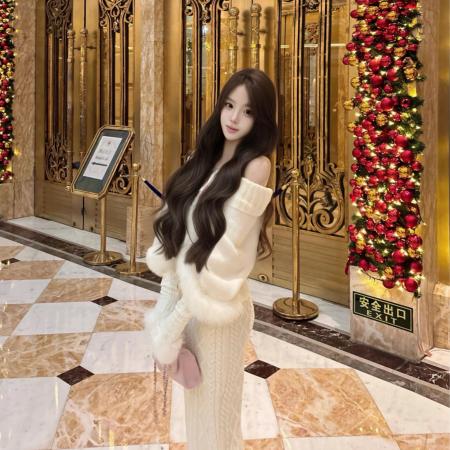 FA55728# 千金温柔风时髦高领麻花针织套装气质显瘦半裙毛衣两件套 服裝批發女裝批發服飾貨源