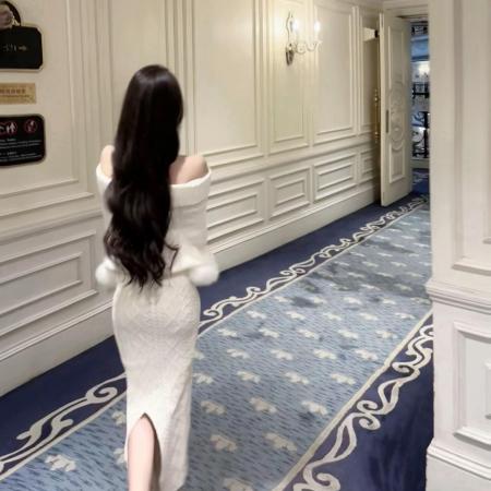 FA55728# 千金温柔风时髦高领麻花针织套装气质显瘦半裙毛衣两件套 服裝批發女裝批發服飾貨源