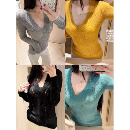 FA55730# 许我耀眼绞花细闪针织毛衣气质针织衫设计感辣妹打底内搭 服裝批發女裝批發服飾貨源