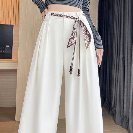 FA55734# 春秋季新款时尚高腰宽松显瘦直筒西装裤垂感拖地休闲阔腿裤女 服裝批發女裝批發服飾貨源