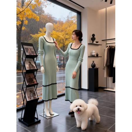 FA55738# 韩国好看春季约会新款特别漂亮独特生日连衣裙高级小众清冷氛围感 服裝批發女裝批發服飾貨源