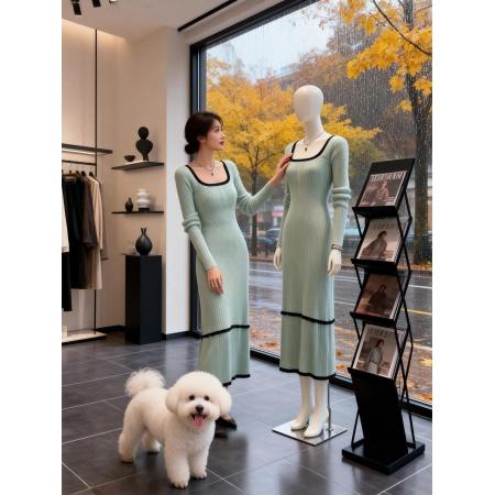 FA55738# 韩国好看春季约会新款特别漂亮独特生日连衣裙高级小众清冷氛围感 服裝批發女裝批發服飾貨源