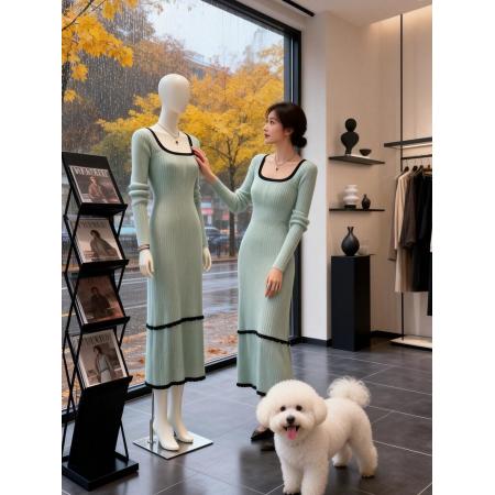 FA55738# 韩国好看春季约会新款特别漂亮独特生日连衣裙高级小众清冷氛围感 服裝批發女裝批發服飾貨源