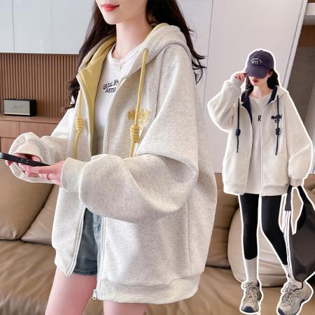 FA55772# 刺绣卫衣外套女春秋新款初高中学生早春季棒球服 服裝批發女裝批發服飾貨源