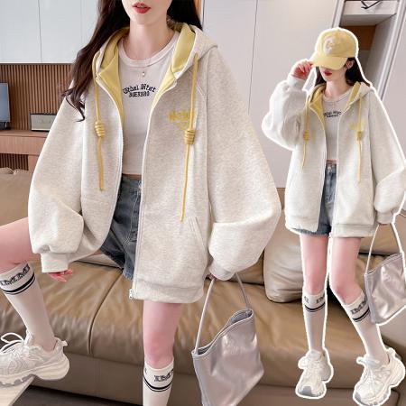 FA55772# 刺绣卫衣外套女春秋新款初高中学生早春季棒球服 服裝批發女裝批發服飾貨源