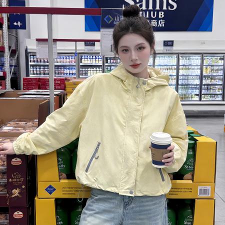 FA55773# 短款冲锋衣工装外套春秋季新款独特别致小个子休闲夹克 服裝批發女裝批發服飾貨源
