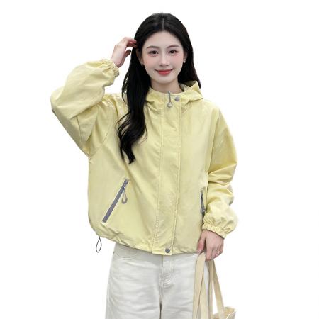 FA55773# 短款冲锋衣工装外套春秋季新款独特别致小个子休闲夹克 服裝批發女裝批發服飾貨源