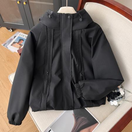 FA55776# 冬款连帽设计感冲锋衣棉服外套设计感宽松百搭小个子工装棉衣 服裝批發女裝批發服飾貨源