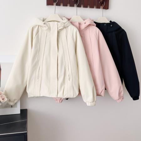 FA55776# 冬款连帽设计感冲锋衣棉服外套设计感宽松百搭小个子工装棉衣 服裝批發女裝批發服飾貨源