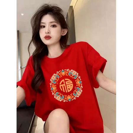 FA55808# 高品质纯棉精梳紧密100%棉宽松短袖t恤女 服裝批發女裝批發服飾貨源