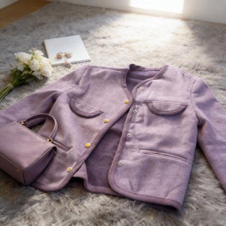 FA55830# 大码气质小香风短款外套秋季新款高级感名媛撞色百搭上衣女 服裝批發女裝批發服飾貨源