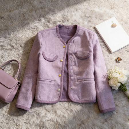 FA55830# 大码气质小香风短款外套秋季新款高级感名媛撞色百搭上衣女 服裝批發女裝批發服飾貨源