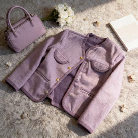 FA55830# 大码气质小香风短款外套秋季新款高级感名媛撞色百搭上衣女 服裝批發女裝批發服飾貨源