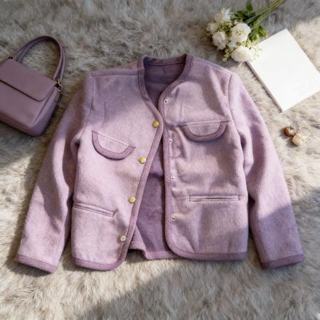 FA55830# 大码气质小香风短款外套秋季新款高级感名媛撞色百搭上衣女 服裝批發女裝批發服飾貨源