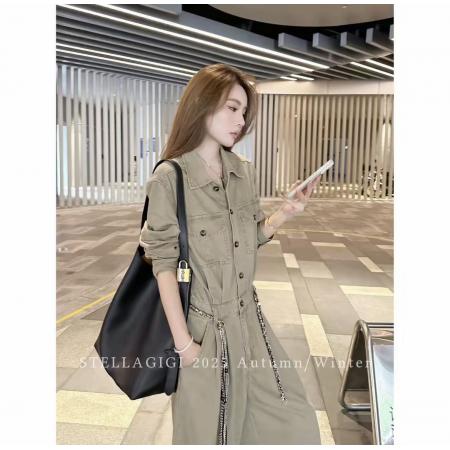 FA55843# 慵懒街头风设计款系带收腰工装连体裤 服裝批發女裝批發服飾貨源