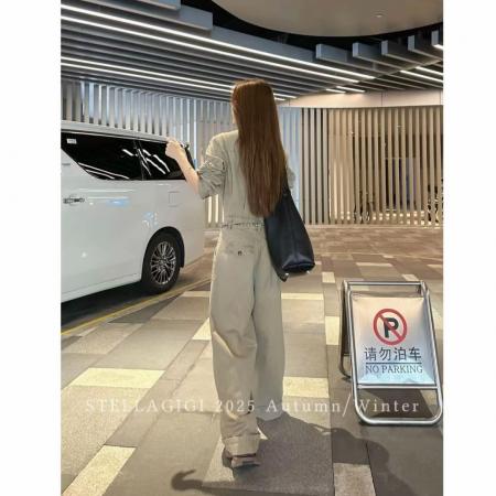 FA55843# 慵懒街头风设计款系带收腰工装连体裤 服裝批發女裝批發服飾貨源
