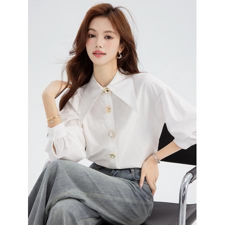 FA55857# 春季新款设计感别致衬衫百搭气质减龄上衣职业通勤衬衣 服裝批發女裝批發服飾貨源