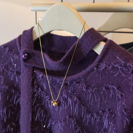 FA55878# 大码女装新款韩版勾流苏圆领毛衣轻奢高级软糯针织衫别致上衣 服裝批發女裝批發服飾貨源