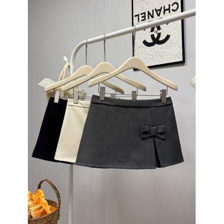 FA55920# 春季新款甜辣风蝴蝶结半身裙韩系减龄纯色百搭a字小短裙 服裝批發女裝批發服飾貨源