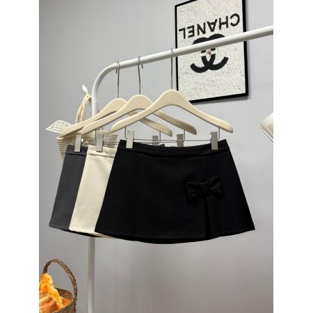 FA55920# 春季新款甜辣风蝴蝶结半身裙韩系减龄纯色百搭a字小短裙 服裝批發女裝批發服飾貨源