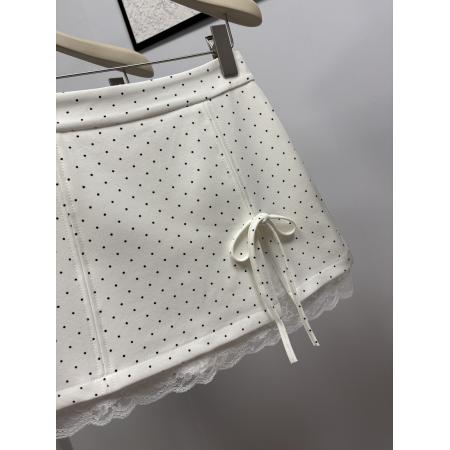 FA55922# 春季新款韩系蕾丝花边半身裙波点蝴蝶结甜美减龄a字短裙 服裝批發女裝批發服飾貨源