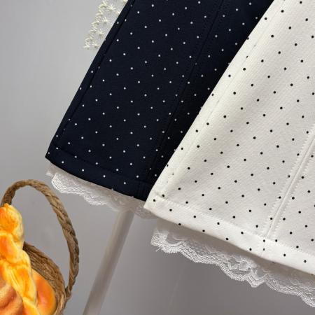 FA55922# 春季新款韩系蕾丝花边半身裙波点蝴蝶结甜美减龄a字短裙 服裝批發女裝批發服飾貨源