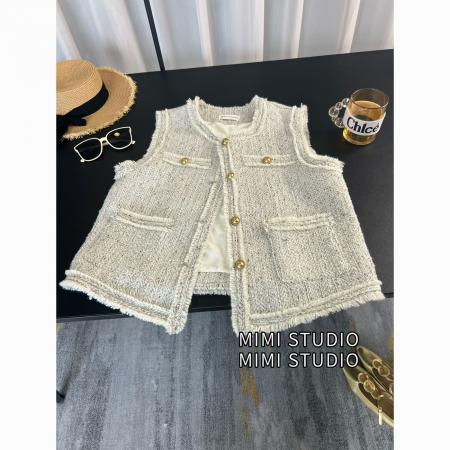 FA55984# 法式气质小香风马甲女春季粗花呢编织马甲百搭叠穿 服裝批發女裝批發服飾貨源