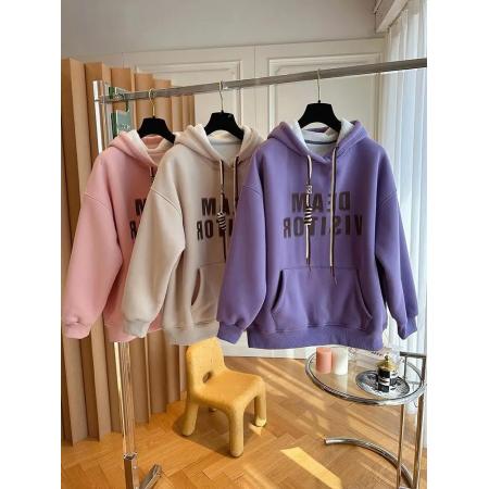 FA56014# 巨保暖女士新款卫衣卫衣女秋冬可爱连帽卫衣冬季爆款加厚时尚百搭 服裝批發女裝批發服飾貨源