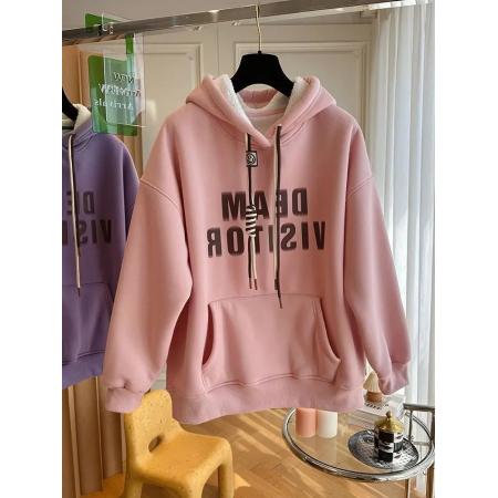 FA56014# 巨保暖女士新款卫衣卫衣女秋冬可爱连帽卫衣冬季爆款加厚时尚百搭 服裝批發女裝批發服飾貨源