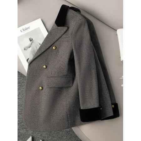 FA56020# 高端洋气通勤百搭西装外套女秋冬新款灰色高级感 服裝批發女裝批發服飾貨源