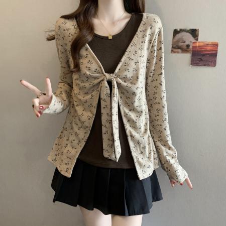 FA56038# 新款春款大码女装胖MM设计感假两件小众别致显瘦百搭上衣 服裝批發女裝批發服飾貨源