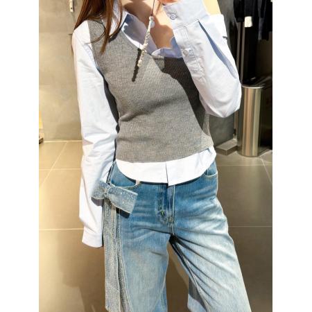 美式大码设计感立体蝴蝶结碎钻牛仔裤子女辣妹复古时尚气质拖地裤 服裝批發女裝批發服飾貨源