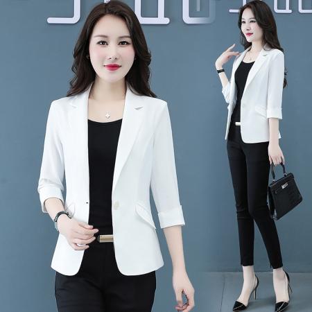 FA56073# 潮牌小西装外套女七分袖夏季新款韩版气质修身显瘦西服女上衣 服裝批發女裝批發服飾貨源