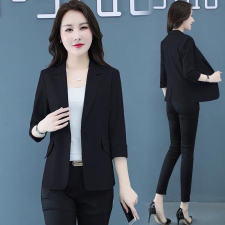 FA56073# 潮牌小西装外套女七分袖夏季新款韩版气质修身显瘦西服女上衣 服裝批發女裝批發服飾貨源
