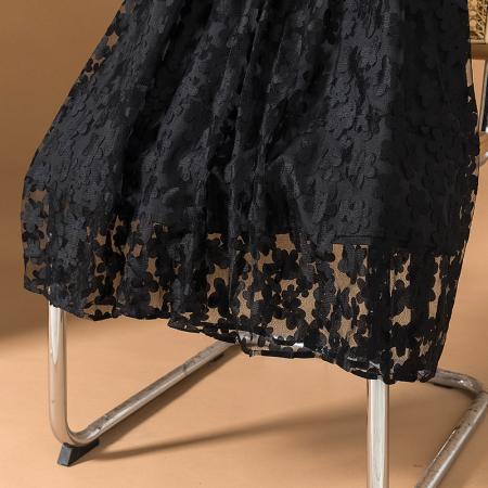 大码女装新款韩版刺绣网纱裙立体设计剪花烧裙胯显瘦花半身 服裝批發女裝批發服飾貨源