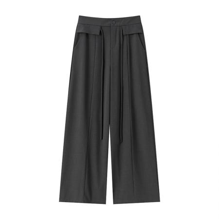 西装阔腿裤女春季新款高腰显瘦宽松直筒垂感休闲拖地长裤 服裝批發女裝批發服飾貨源