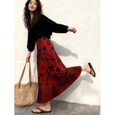 FA56101# 新款百搭秋冬季显瘦风松弛感大方得体文艺气质经典复古半身裙 服裝批發女裝批發服飾貨源