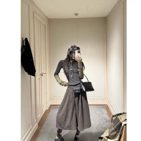 FA56105# 春季新款撞色拼接长袖T恤女韩版气质时尚百搭打底衫女士上衣 服裝批發女裝批發服飾貨源