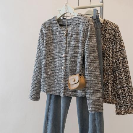 FA56137# 大码女装春季新款设计感短外套小香风百搭上衣洋气外套 服裝批發女裝批發服飾貨源