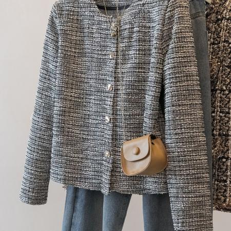 FA56137# 大码女装春季新款设计感短外套小香风百搭上衣洋气外套 服裝批發女裝批發服飾貨源