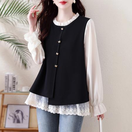 FA56152# 假两件大码女...