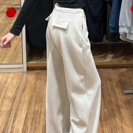 FA56156# 仿棉华棉复合有门禁卫裤慵懒垂感阔腿运动裤子 服裝批發女裝批發服飾貨源