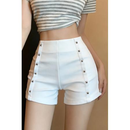 FA56158# 辣妹黑色短裤女高腰显瘦新款小个子外穿柳钉打底热裤靴裤 服裝批發女裝批發服飾貨源