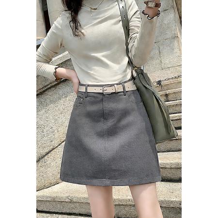 FA56162# 复古牛仔短裙...