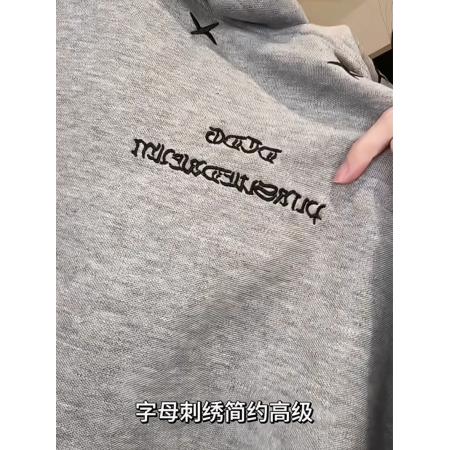 FA56175# 薄款卫衣男女情侣装春秋薄新款设计感宽松刺绣花连帽上衣 服裝批發女裝批發服飾貨源