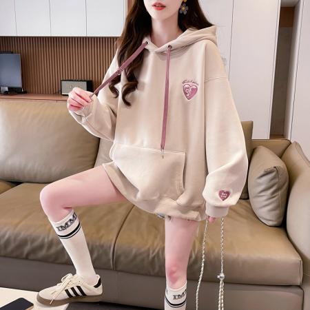 FA56192# 首发华棉复合连帽卫衣女春秋薄款潮外套大码女装 服裝批發女裝批發服飾貨源