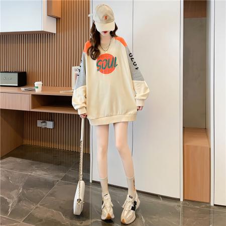 FA56198# 棉质大码女装春秋薄长袖卫衣女韩版宽松显瘦设计感上衣网红 服裝批發女裝批發服飾貨源