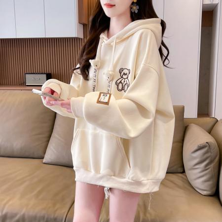 FA56199# 首发华棉复合连帽卫衣女春秋薄款潮外套大码女装 服裝批發女裝批發服飾貨源